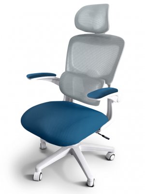 Детское кресло Ergokids Teen c подлокотниками Синий