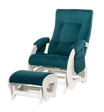 Кресло для кормления и укачивания Milli Ария с пуфом (каркас молочный дуб) Молочный дуб, ткань Velutto 20