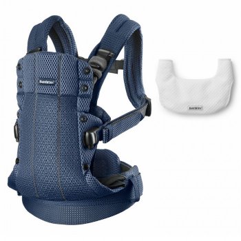 Промо-упаковка BabyBjorn: рюкзак Harmony 3D Mesh и нагрудник Harmony 6880.08/Темно-синий /белый 