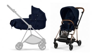 Коляска 2 в 1 Cybex Mios III Rebellious Luxury Denim Blue шасси Rose Gold