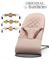 Детский шезлонг BabyBjorn Bliss Cotton с игрушкой 