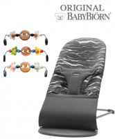 Детский шезлонг BabyBjorn Bliss Cotton с игрушкой 