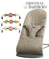 Детский шезлонг BabyBjorn Bliss Cotton с игрушкой 