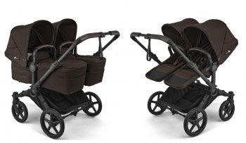 Детская коляска 2 в 1 для двойни и погодок Bugaboo Donkey 6 Twin на шасси Black
