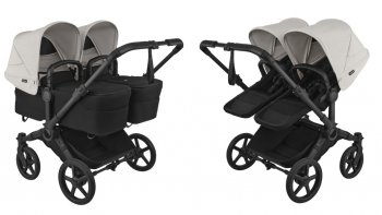 Детская коляска 2 в 1 для двойни и погодок Bugaboo Donkey 6 Twin на шасси Black Black//Heritage Black/Misty White