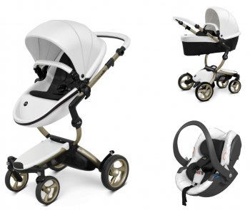 Коляска 3 в 1 Mima Xari 4G Snow White (Starter Pack и шасси на выбор) шасси Champagne 4G