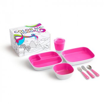 Набор посуды Munchkin Splash™ 7 предметов розовый