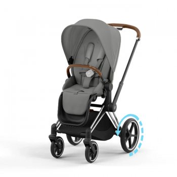 Прогулочная коляска Cybex Priam и e-Priam IV Mirage Grey (шасси на выбор) шасси e-Priam Chrome Brown