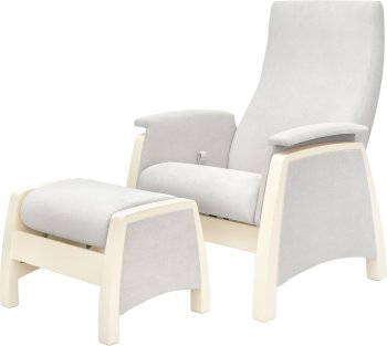 Кресло для кормления и укачивания Milli Sky в комплекте с пуфом Дуб шампань, ткань Verona Light Grey
