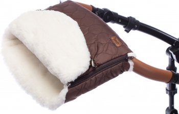 Муфта меховая для коляски Nuovita Polare Bianco cioccolata/Шоколад