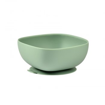 Тарелка из силикона Beaba Silicone suction bowl Sage Green/при покупке с продукцией
