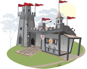 Игровой домик Kids Crooked House Веранда Замок с башней (Кидс Крукед Хаус) Веранда Замок с башней