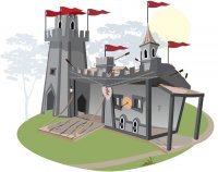 Игровой домик Kids Crooked House Веранда Замок с башней (Кидс Крукед Хаус) 1