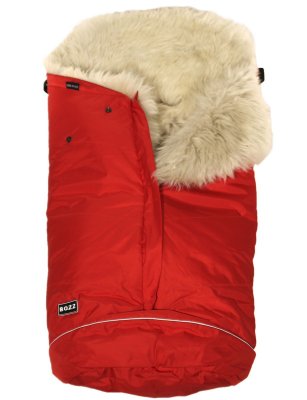 Конверт из овчины с длинным ворсом BOZZ Красный\льняной