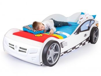 Детская кровать-машина ABC King Formula Белый (160х90) Отсутствует: подсветка, звук и подъемный механизм