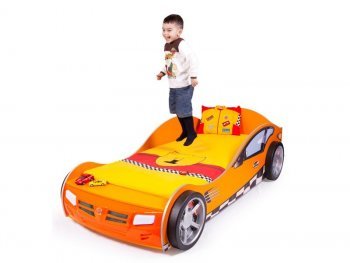 Детская кровать-машина ABC King (Advesta) Formula (Адвеста Формула) Оранж (160х90) Отсутствует: подсветка, звук и подъемный механизм