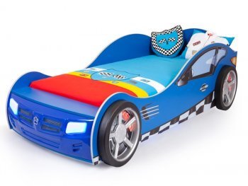 Детская кровать-машина ABC King Formula Синий (160х90) Отсутствует: подсветка, звук и подъемный механизм