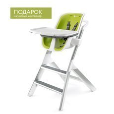 Детский стульчик с магнитным столиком 4moms High-chair белый/зеленый