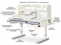 Комплект парта Mealux Montreal 2 (BD-670-2) + кресло Ergokids Space Air (Y-609) 9