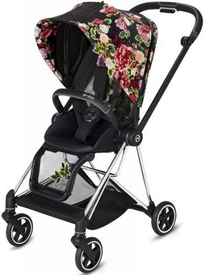 Прогулочная коляска Cybex Mios III Spring Blossom Dark (шасси на выбор) шасси Chrome Black