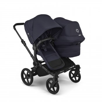 Детская коляска 2 в 1 Bugaboo Donkey 6 Duo на шасси Black Black/Deep Indigo/Deep Indigo