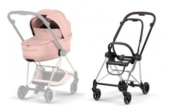 Коляска для новорожденного Cybex Mios IV 2026 Peach Pink (шасси на выбор) шасси Chrome Brown