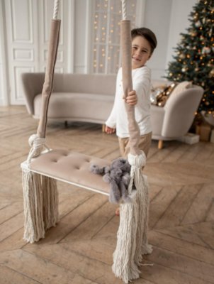 Качель подвесная Amari Песочный велюр