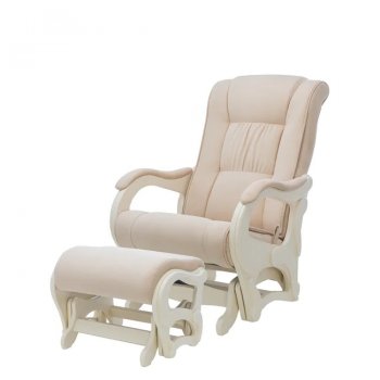 Кресло для кормления и укачивания Milli Style lux в комплекте с пуфом Дуб шампань, ткань Verona Vanilla