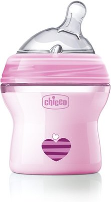 Бутылочка Chicco Natural Feeling сил. соска с наклоном, норм. поток, PP, 0+, 150 мл, 310205203/310205206 Розовый