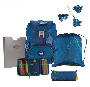 Школьный ранец DerDieDas Ergoflex Exklusive Superflash Buttons &quot;Морской прибой&quot;