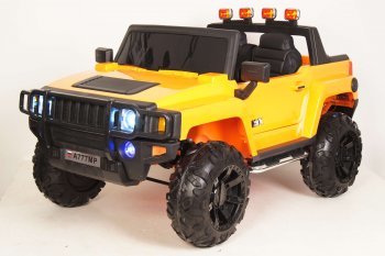 Детский электромобиль RiverToys Hummer A777MP (двухместный) Оранжевый глянец
