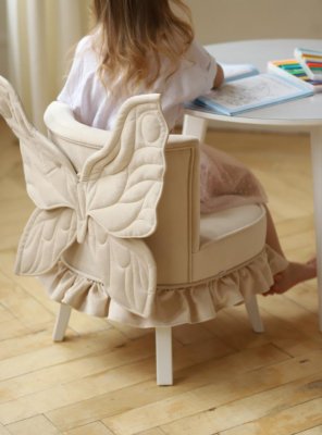 Детское кресло Бабочка Экслюзив Молочно-бежевый