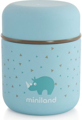 Термос Miniland Silky Thermos Mini для еды с сумкой, 280 мл Голубой
