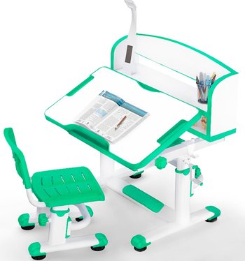 Комплект парта и стульчик Mealux BD-10 (с лампой) Зеленый