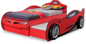Кровать машина Cilek Racecup c выдвижной кроватью (90x190 - 90x180 cm) Red