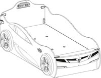 Кровать машина Cilek Racecup c выдвижной кроватью (90x190 - 90x180 cm) 20.56.1305.00 3