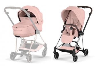 Коляска 2 в 1 Cybex Mios IV 2026 Peach Pink (шасси на выбор) шасси Chrome Brown
