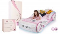 Комната для подростка ABC King Princess 3 предмета: кровать-машина, комод, двухдвер. шкаф 5