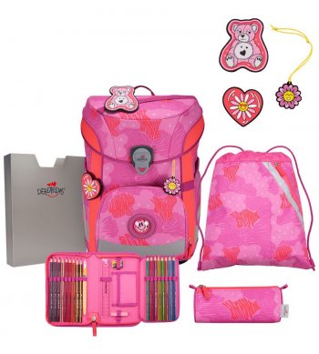 Школьный ранец DerDieDas ErgoFlex Easy Buttons &quot;Розы&quot;