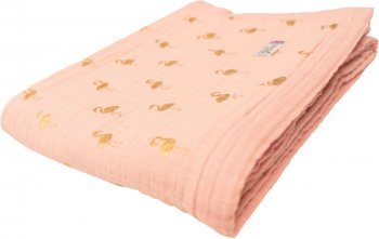 Одеяло Bizzi Growin (Биззи Гровин) Gold Flamingo муслин 3 слоя 110*130 BG610 При покупке отдельно