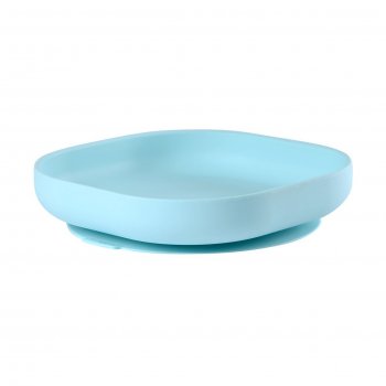 Тарелка Beaba из силикона Silicone Suction Plate Blue/при покупке с продукцией