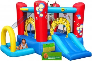 Детский надувной игровой центр 4 в 1 Happy Hop Праздничные Пузыри 9214 (Хаппи Хоп) 