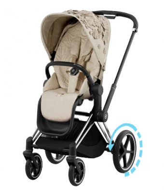 Прогулочная коляска Cybex Priam и e-Priam IV FE Simply Flowers Nude Beige (шасси на выбор) шасси e-Priam Chrome Black