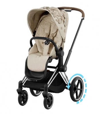 Прогулочная коляска Cybex Priam и e-Priam IV FE Simply Flowers Nude Beige (шасси на выбор) шасси e-Priam Chrome Brown