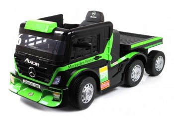 Детский электромобиль Rivertoys Mercedes-Benz Axor (H777HH) с прицепом (Лицензионная модель) с дистанционным управлением зеленый