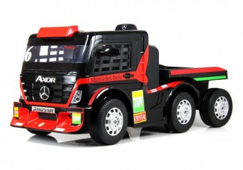 Детский электромобиль Rivertoys Mercedes-Benz Axor (H777HH) с прицепом красный