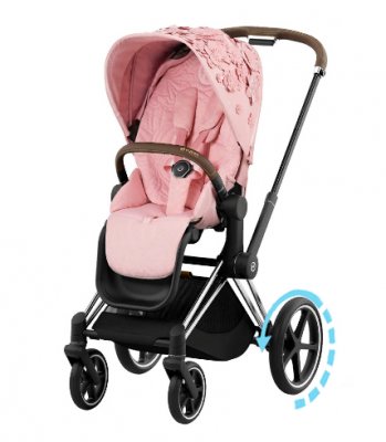 Прогулочная коляска Cybex Priam и e-Priam IV FE Simply Flowers Pale Blush (шасси на выбор) шасси e-Priam Chrome Brown