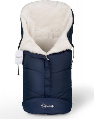 Конверт в коляску Esspero Sleeping Bag White (натуральная 100% шерсть) Navy