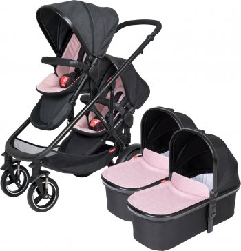 Детская коляска для погодок 2в1 Phil and Teds Voyager (с двумя блоками для новорожденного) New 2019 Blush Purple