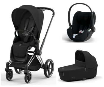 Коляска 3 в 1 Cybex Priam и e-Priam IV Sepia Black (шасси на выбор) шасси Chrome Black